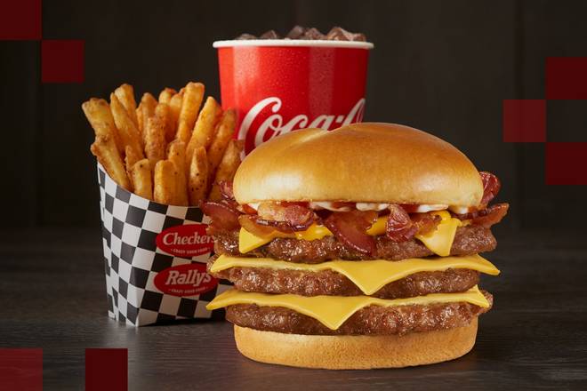 Order Triple Baconzilla!® Combo food online from Rally's store, Terre Haute on bringmethat.com