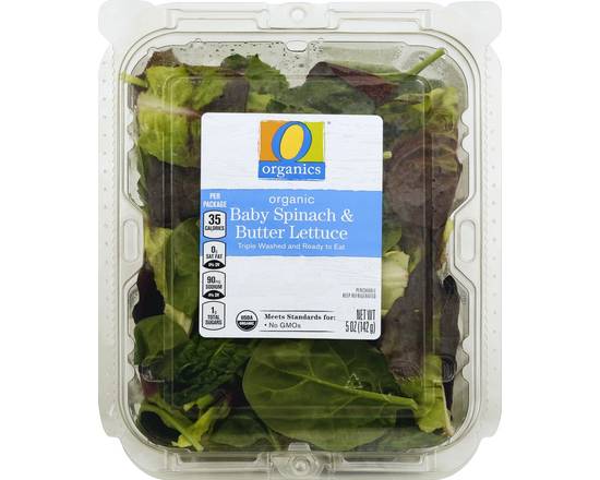 Order O Organics · Baby Spinach and Butter Lettuce (5 oz) food online from Safeway store, Corte Madera on bringmethat.com