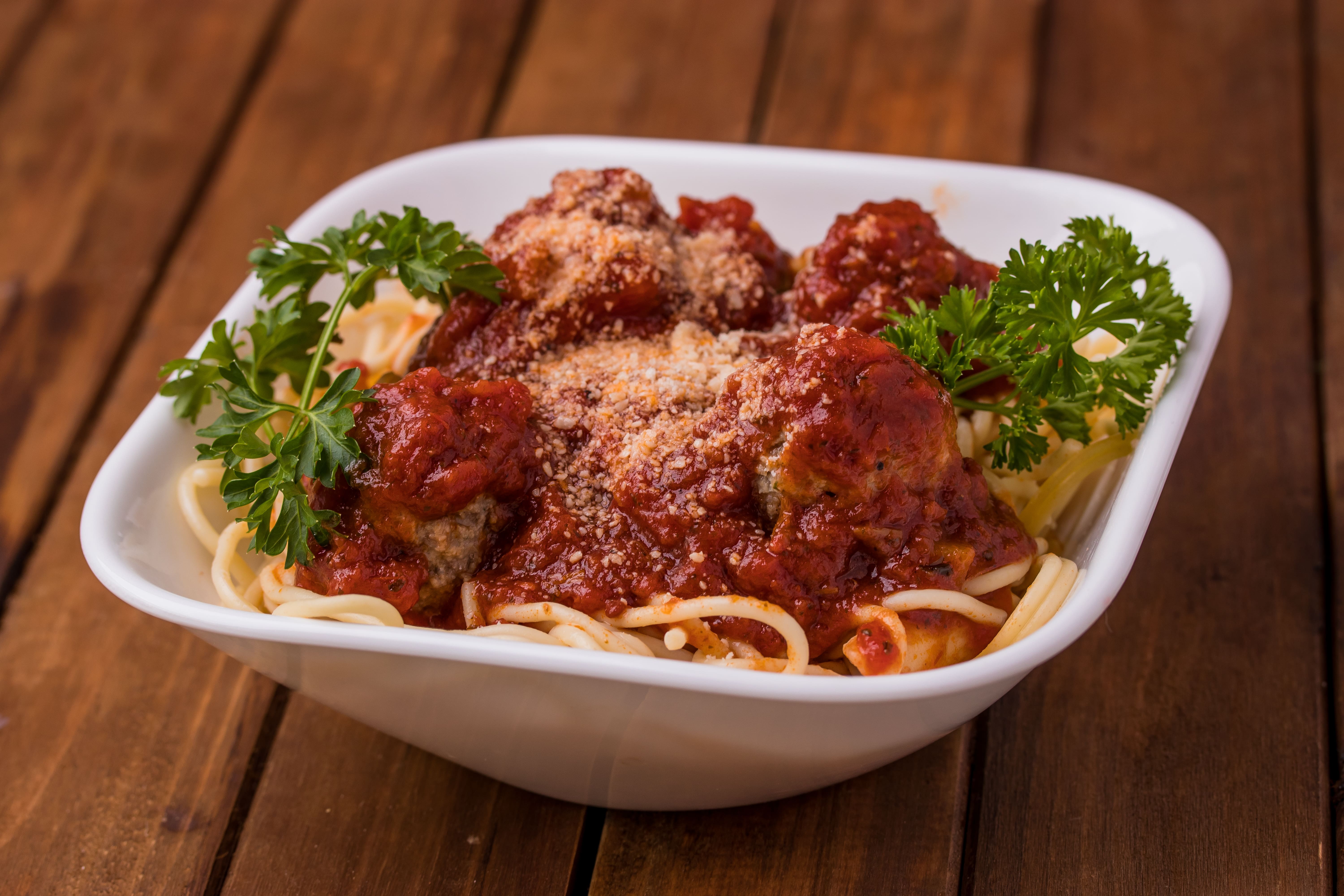 Order Spaghetti and Meatballs food online from Pizza fino store, Houston on bringmethat.com