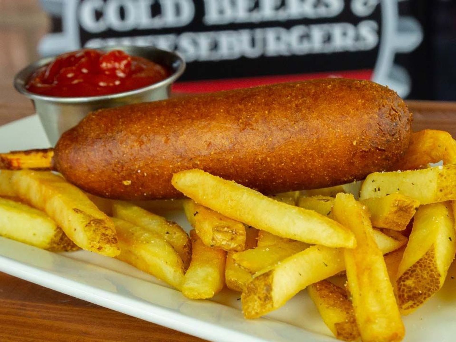 Order Corn Dog food online from Cold Beers & Cheeseburgers store, Peoria on bringmethat.com