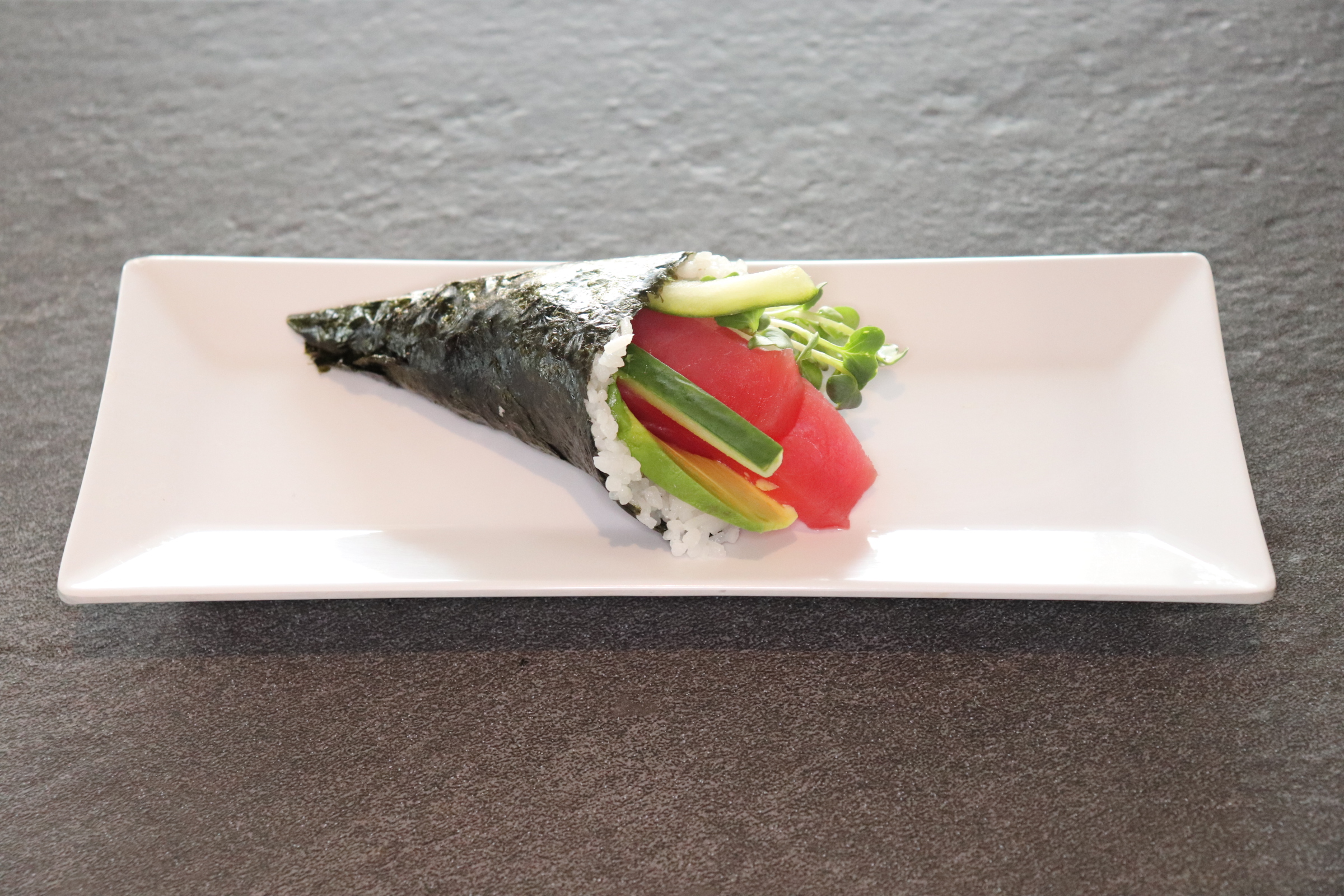 Order Maguro Hand Roll food online from Toshiko Ramen And Sushi Bar store, Fresno on bringmethat.com