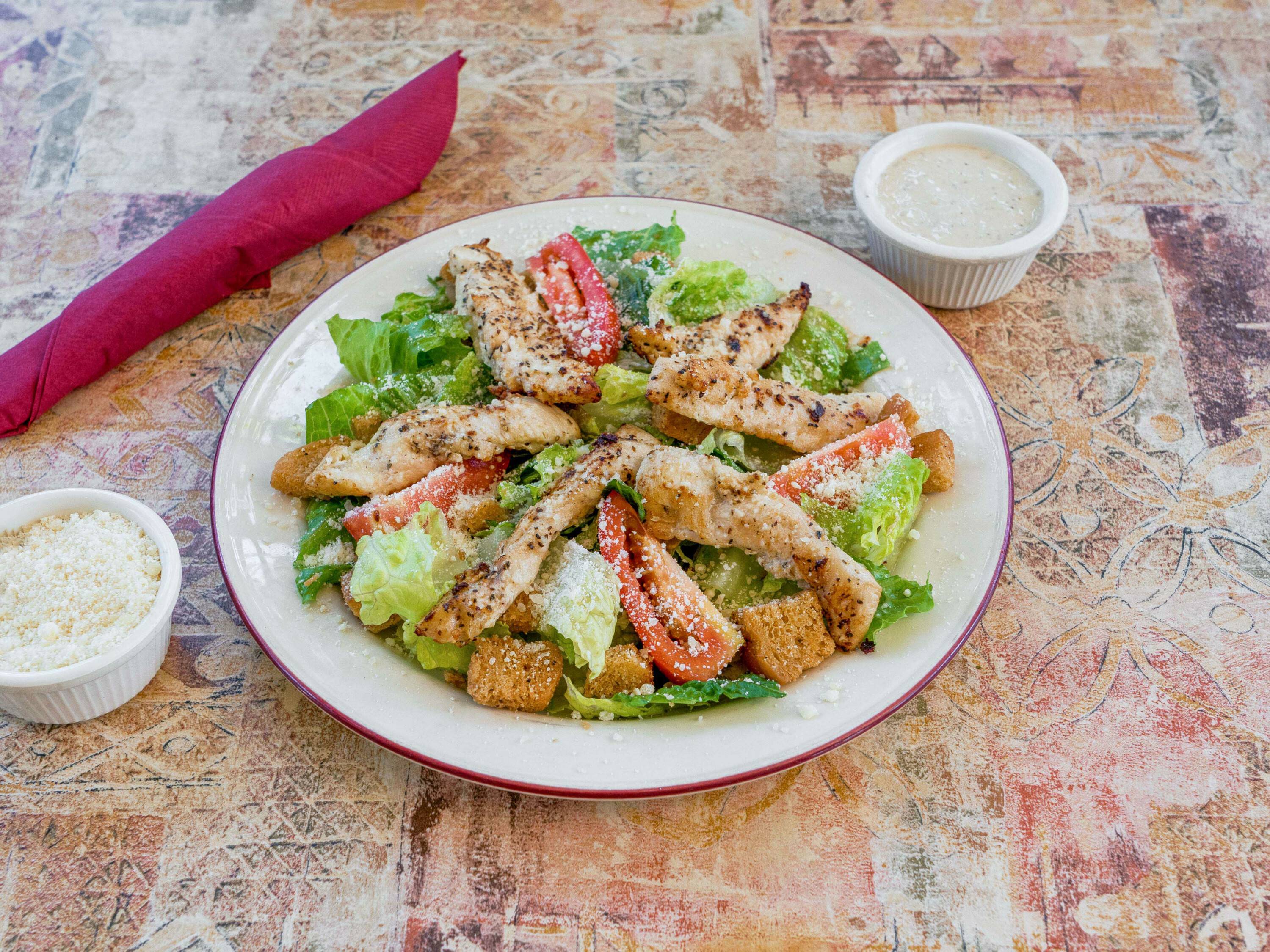 Order Chicken Caesar Salad food online from Pernicano's Ristorante store, San Diego on bringmethat.com