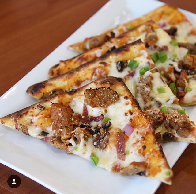 Order The Works Flatbread food online from Muscle Maker Grill store, Houston on bringmethat.com