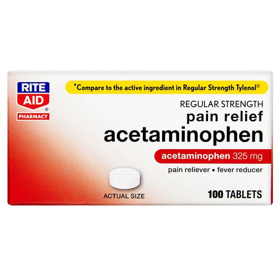 Order Rite Aid Acetaminophen Tablets 325mg (100 ct) food online from Rite Aid store, DUBOIS on bringmethat.com