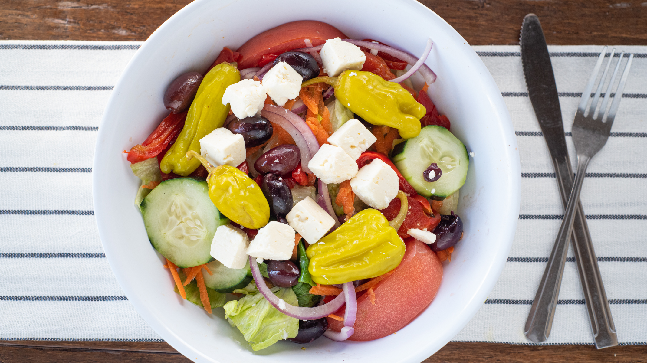 Order Greek Salad food online from Westover Pizza store, Stamford on bringmethat.com