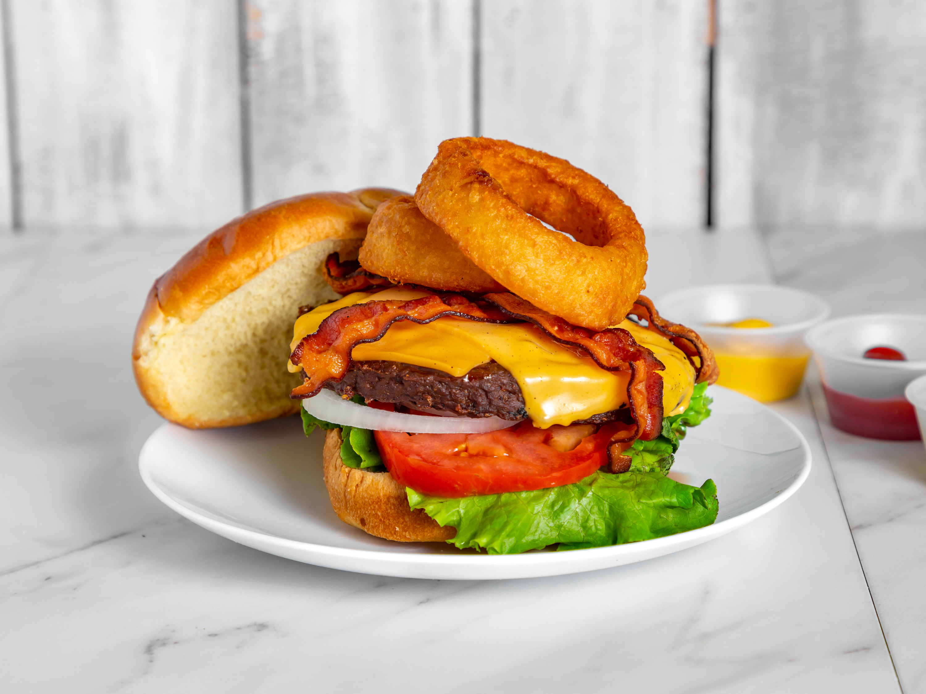 Order 1/2 lb Western Cheese Burger food online from Burger Guys store, Kansas City on bringmethat.com