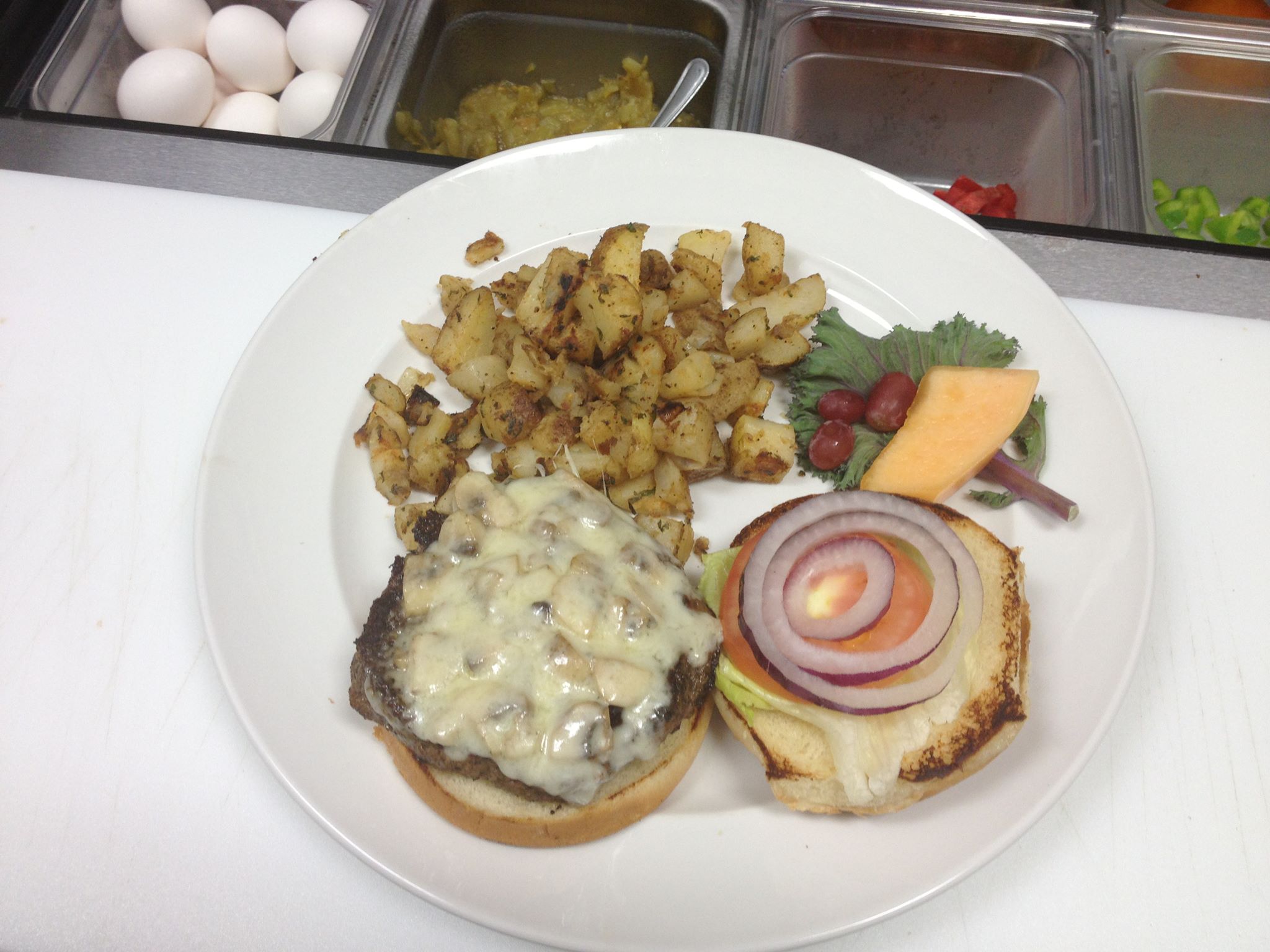 Order Mushroom Swiss Burger food online from Two Brothers Kitchen store, Anthem on bringmethat.com