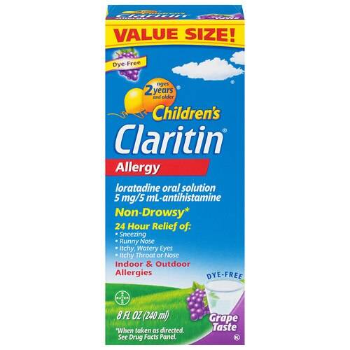 Order Claritin Children's 24 Hour Allergy Relief Dye-Free Syrup Grape - 8.0 oz food online from Walgreens store, Grand Junction on bringmethat.com