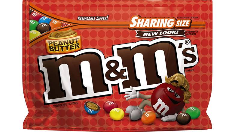 Order Mars M&M'S Peanut Butter Chocolate Candies Sharing Bag food online from Trumbull Mobil store, Trumbull on bringmethat.com