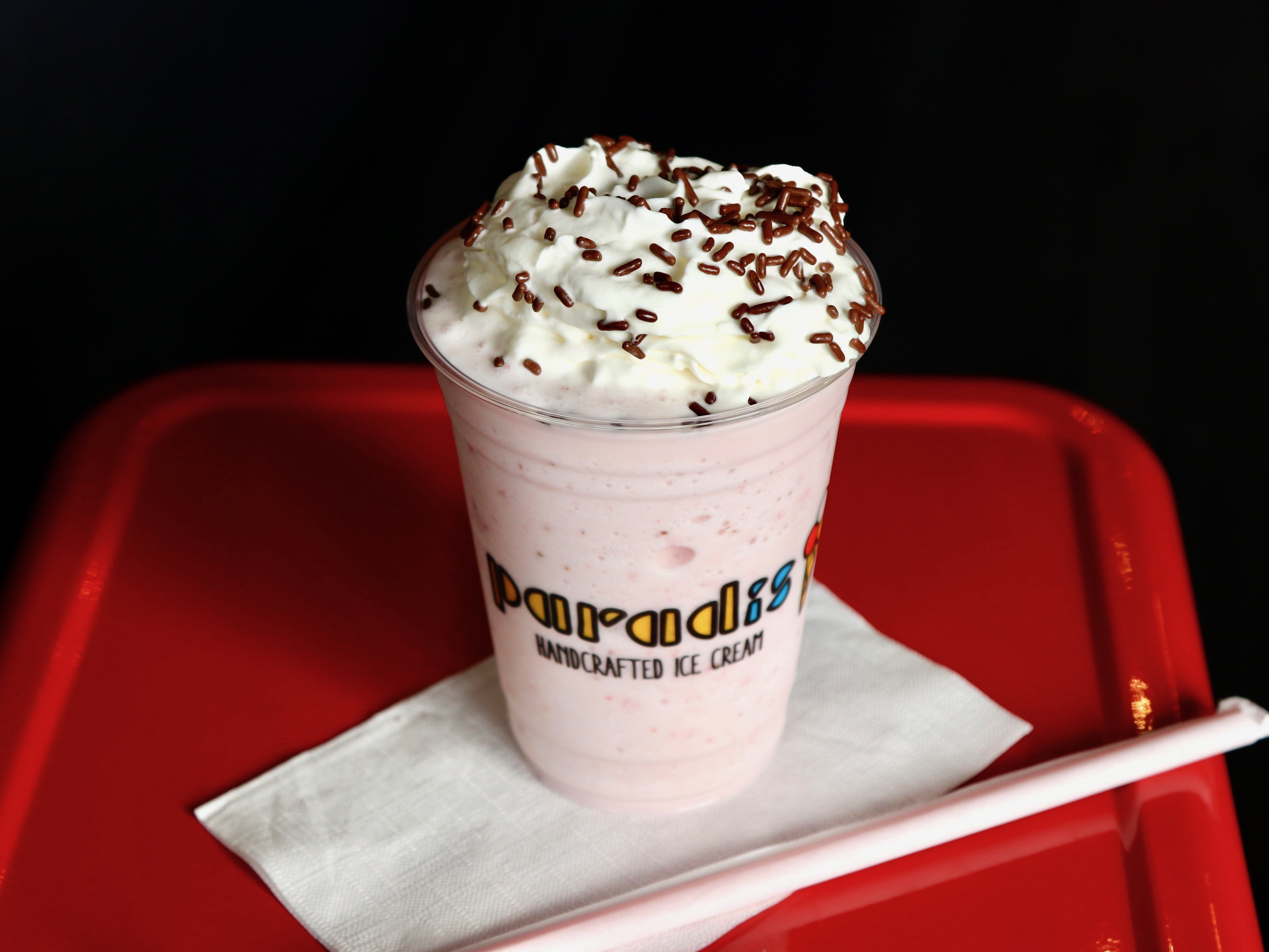 Order Strawberry Vanilla Bean Milkshake food online from Paradis Ice Cream store, San Clemente on bringmethat.com