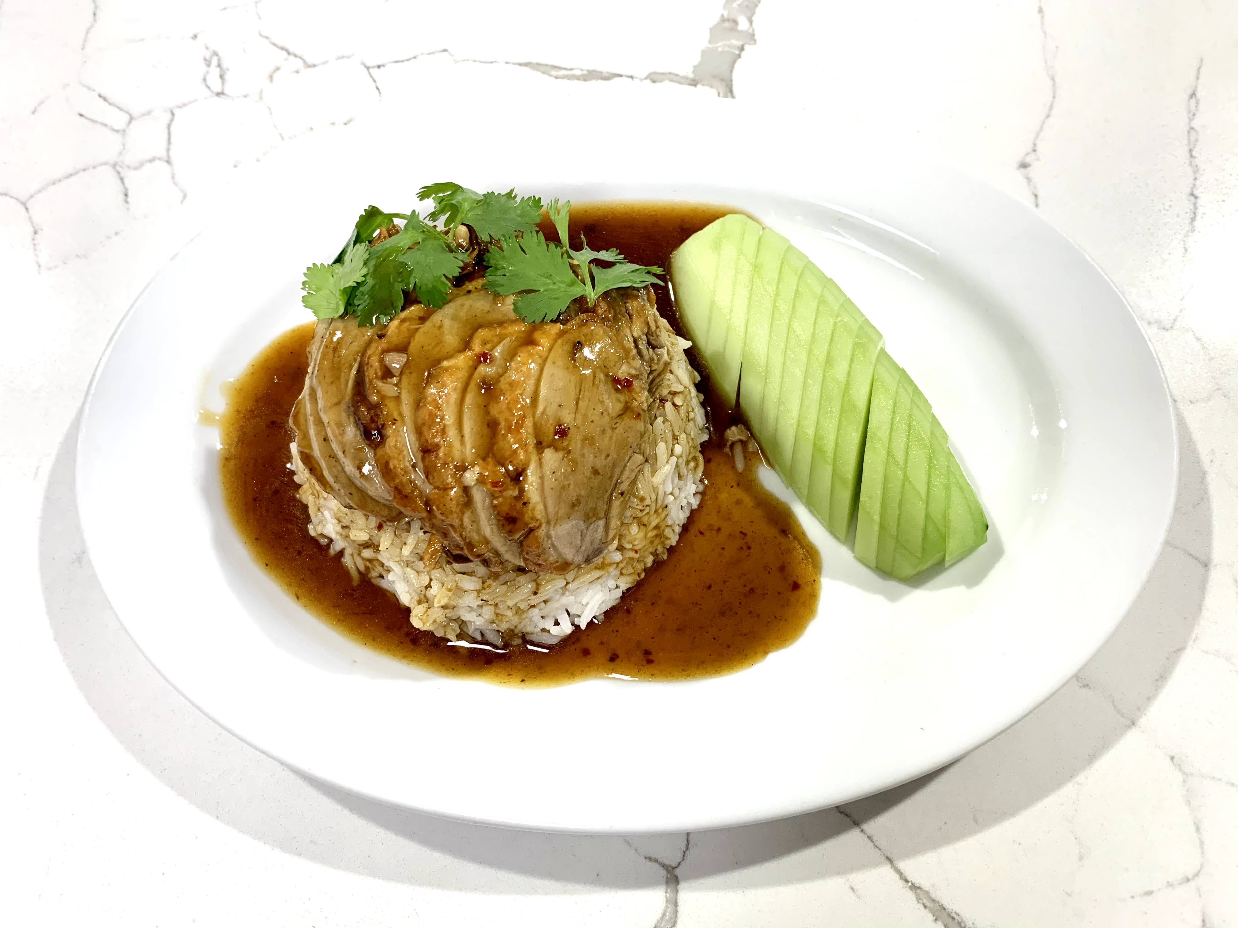 Order B27. Roast Duck Over Rice food online from Thai Noodles Cafe store, Libertyville on bringmethat.com