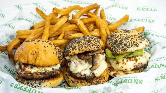 Order Mix & Match Sliders -3 food online from #302 Snuffers-Highland Village store, Highland Village on bringmethat.com