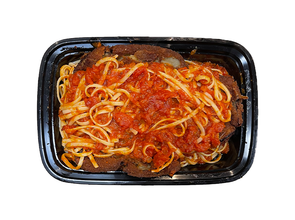 Order Eggplant Parmesan over the Linquine food online from Land of Pizza Inc store, South Boston on bringmethat.com