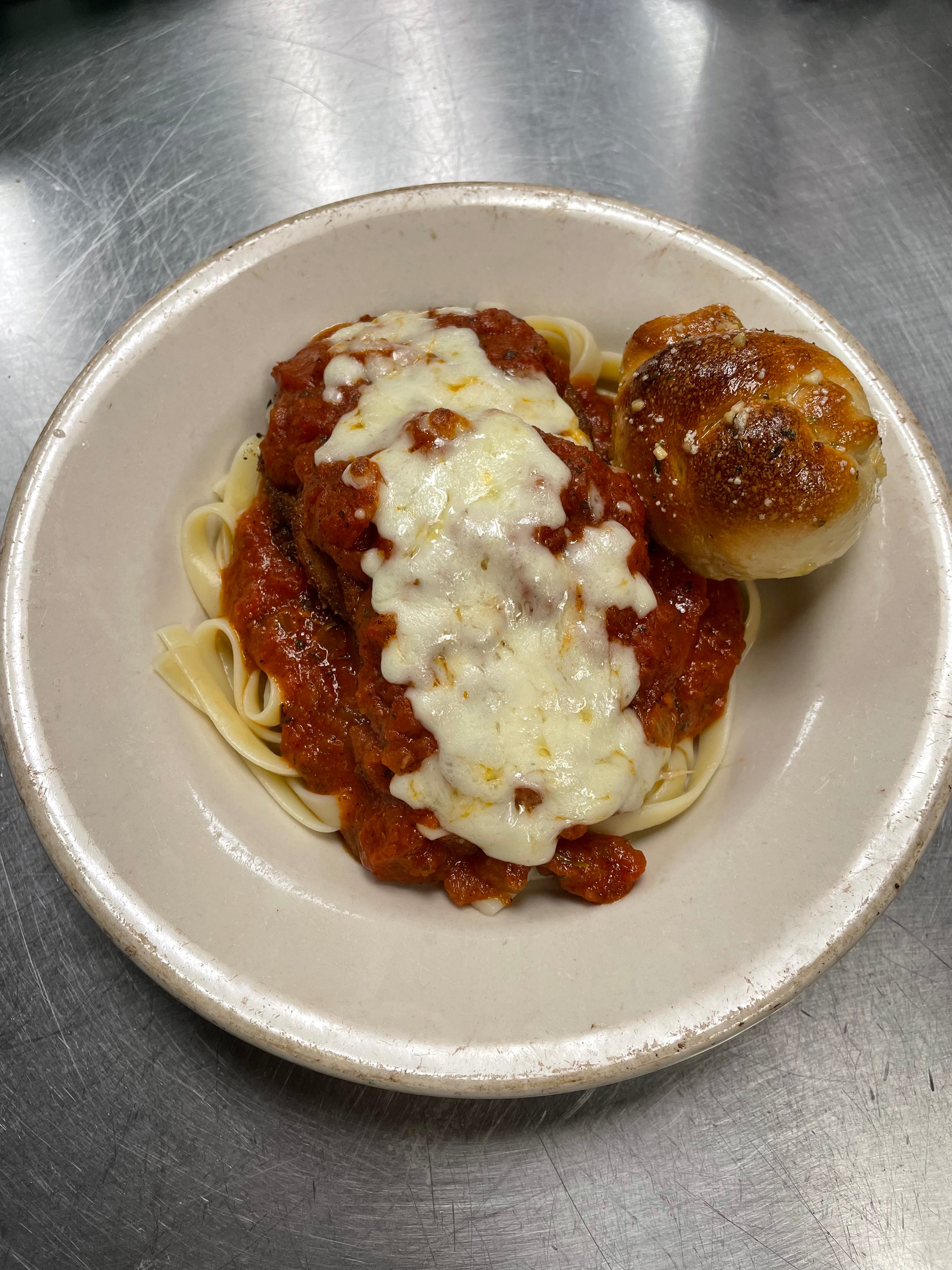 Order Eggplant Parm with Pasta Lunch - Lunch food online from Brooklyn Pizza & Pasta store, Cincinnati on bringmethat.com