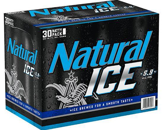 Order Natural Ice, 30pk-12oz can beer (5.9% ABV) food online from Samco Food Store store, Bakersfield on bringmethat.com