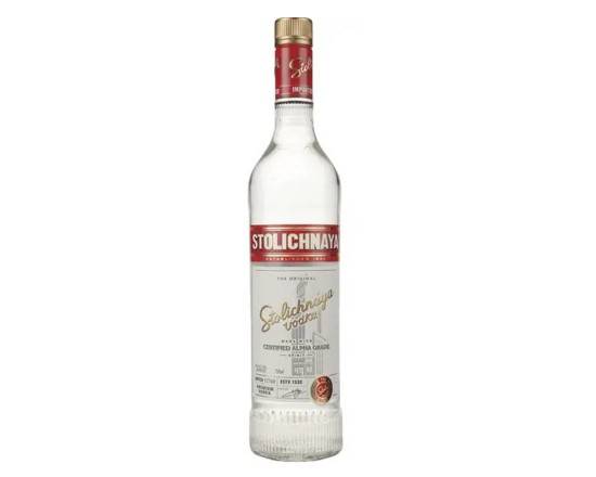 Order Stolichnaya, 750mL vodka (40.0% ABV) food online from Pit Stop Liquor Mart store, El Monte on bringmethat.com