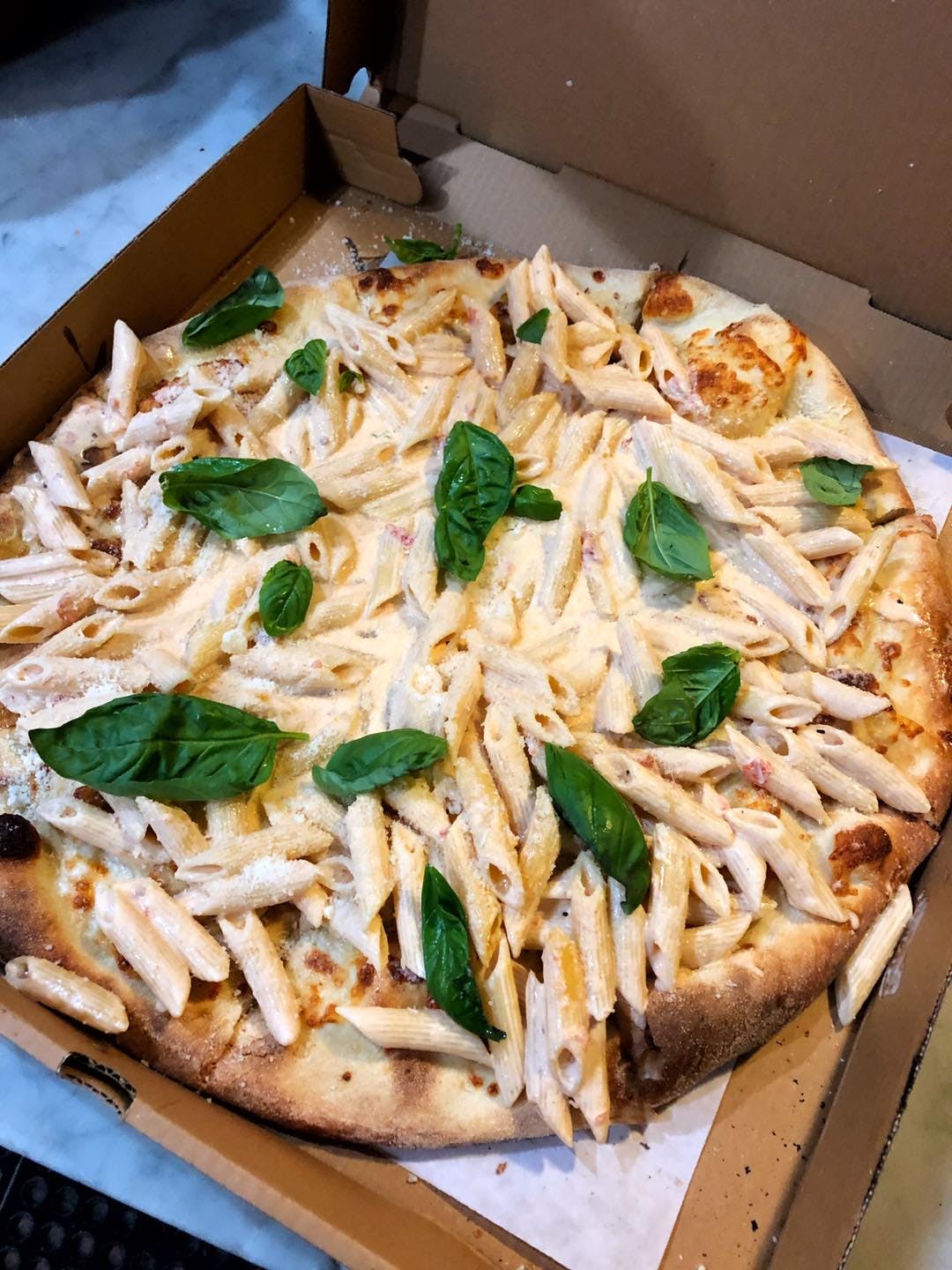 Order Penne Vodka Pizza - 6" food online from Nunzios Kitchen store, Sayreville on bringmethat.com