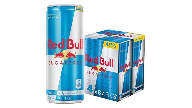 Order Red Bull Sugar Free Energy Drink - Pack Of 4 food online from Route 7 Food Mart store, Norwalk on bringmethat.com