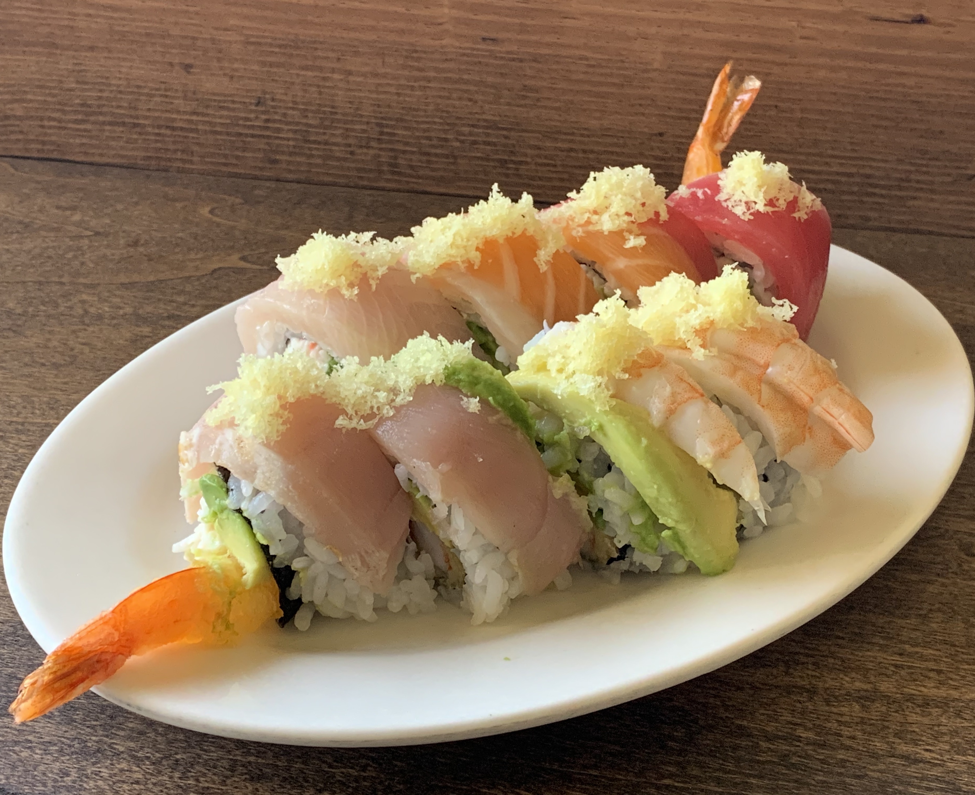 Order Crunch Rainbow Roll food online from Minato Sushi store, Lake Forest on bringmethat.com