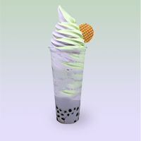 Order Taro Bubble Tea & Matcha Taro Swirled Ice Cream food online from Surreal Creamery store, New York on bringmethat.com