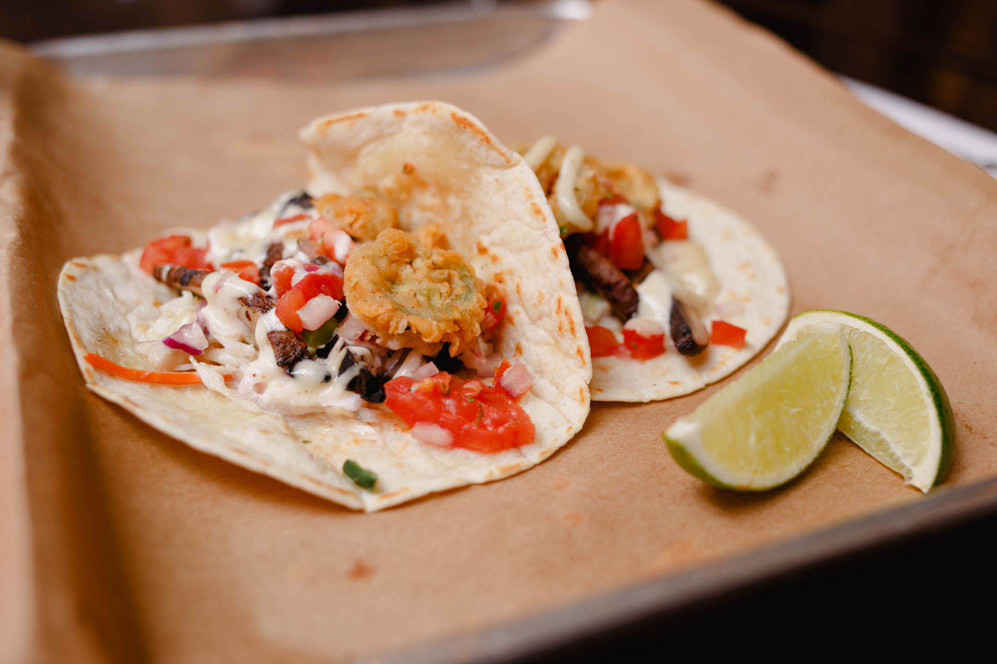 Order Doc's Taco food online from Doc Crows Southern Smokehouse and Raw Bar store, Louisville on bringmethat.com
