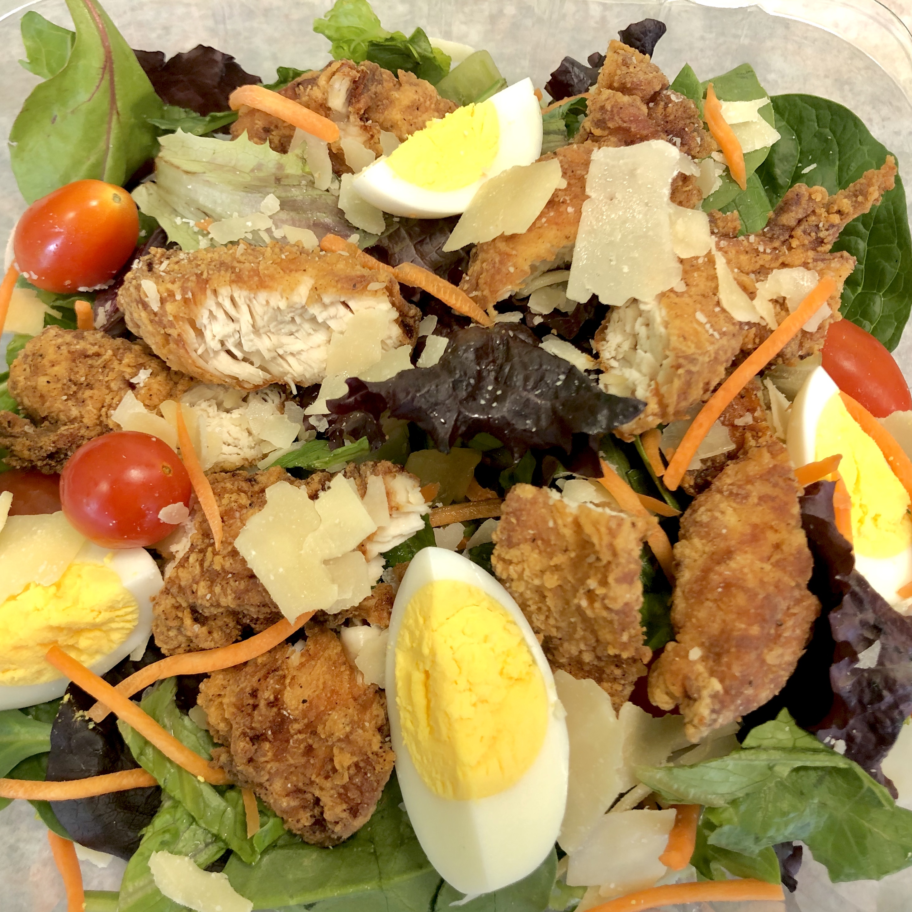 Order Cajun chicken Salad food online from Burger Teriyaki Sushi store, Waldwick on bringmethat.com