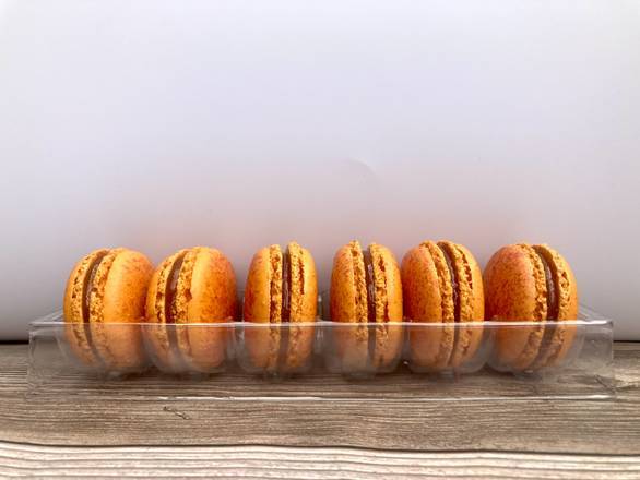 Order Box of 6 Passion-Mango Macarons  food online from Dolce Brooklyn store, Philadelphia on bringmethat.com