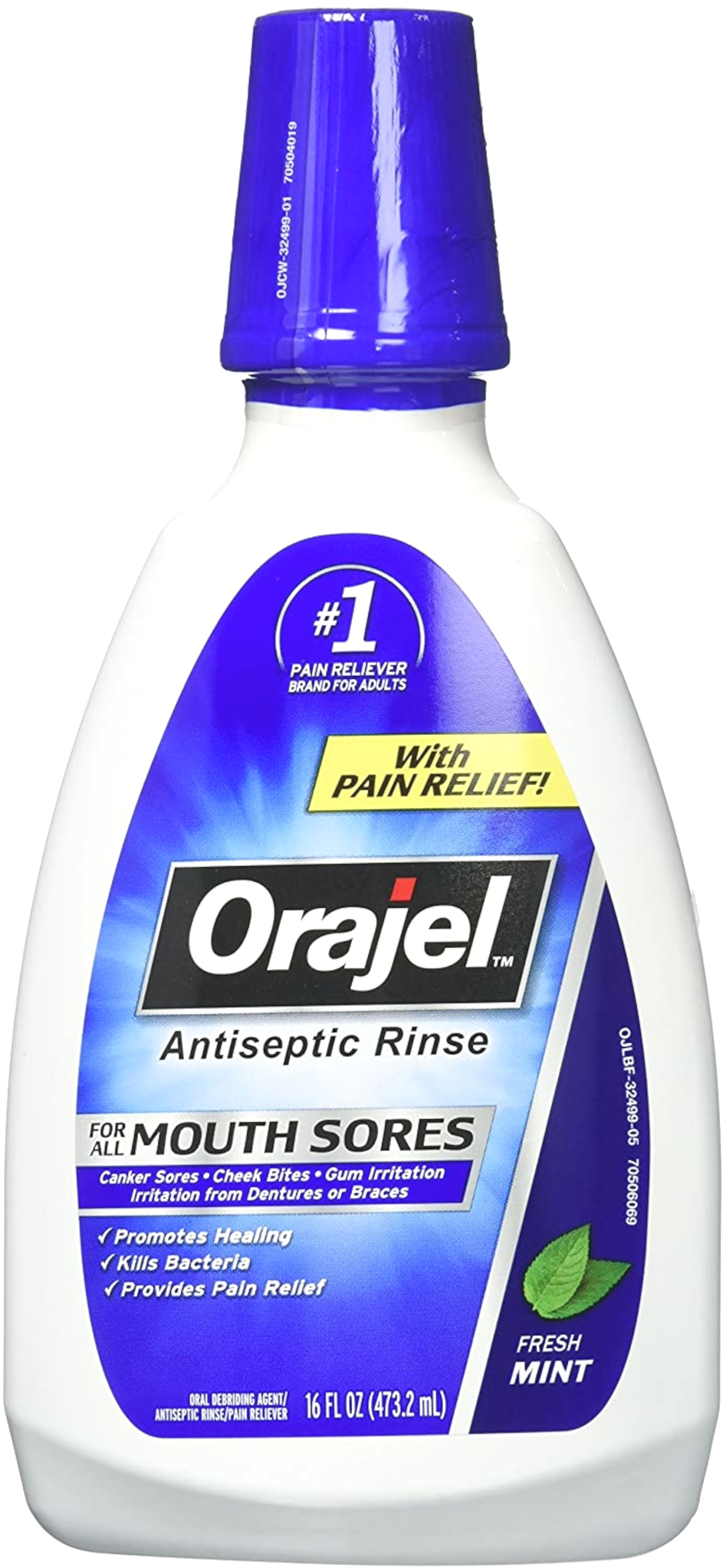 Order Orajel Antiseptic Rinse for All Mouth Sores, Mint - 16 fl oz food online from Rite Aid store, Williamsville on bringmethat.com