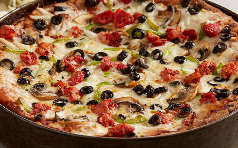 Order Vegetarian Deep Dish Pizza food online from BJs Restaurant & Brewhouse store, Greenwood on bringmethat.com