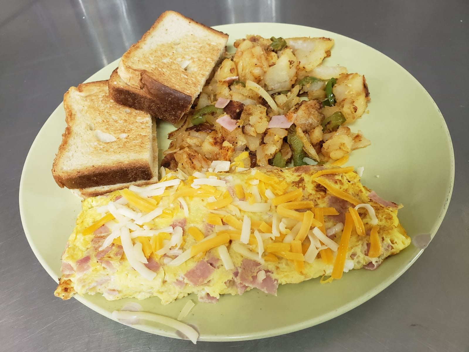 Order Ham and Cheese Omelette food online from Aminas Cafe store, Bronx on bringmethat.com