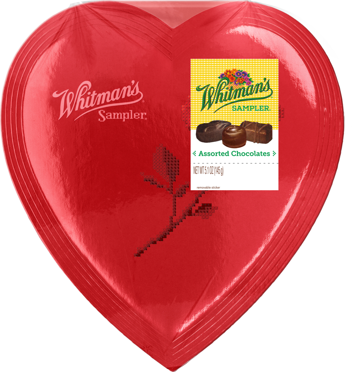 Order Whitman's Assorted Chocolate Sampler Heart Box - 5.1 oz food online from Rite Aid store, MILLER PLACE on bringmethat.com