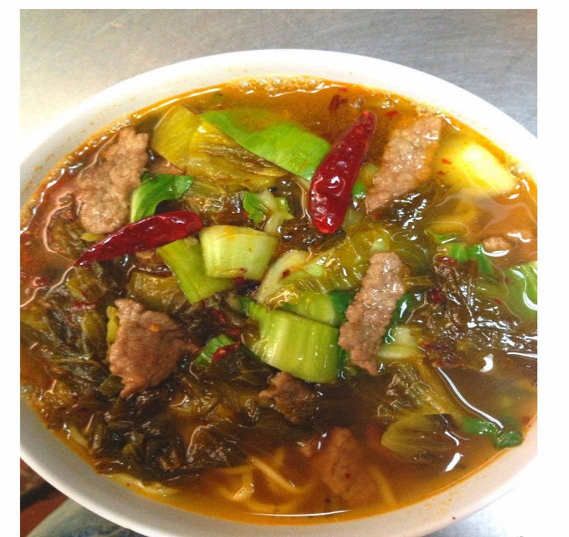 Order Sour Cabbage Beef Noodle Soup food online from Szechuan Express store, Pittsburgh on bringmethat.com
