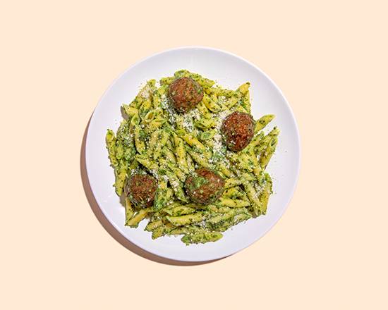 Order Penne Pesto with Meatballs food online from Ma Meatballs store, Royal Palm Beach on bringmethat.com