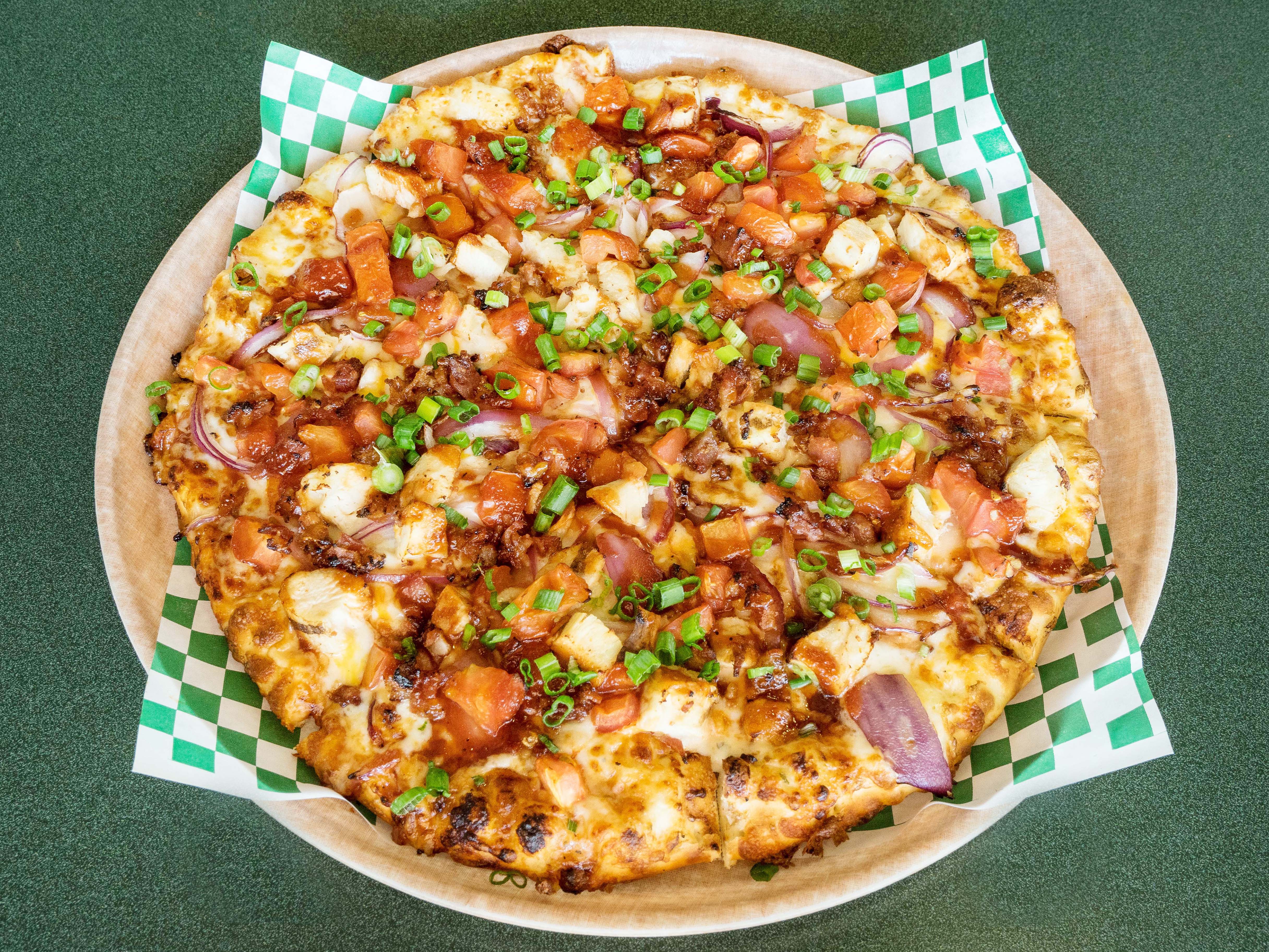 Order BBQ Chicken Pizza food online from Round Table Pizza store, Lake Forest on bringmethat.com