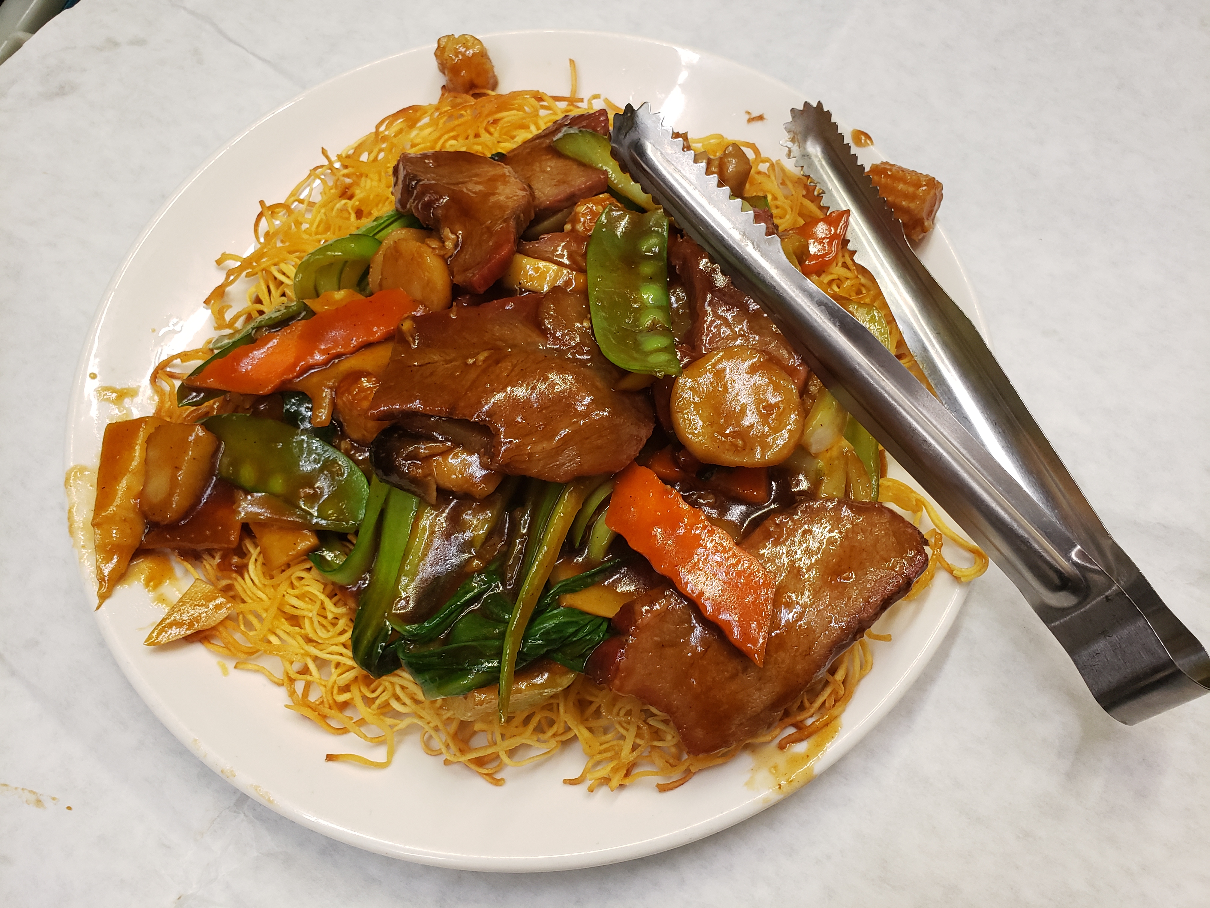 Order 341. Roast Pork Cantonese Chow Mein 叉烧广东炒面 food online from Jade Palace store, Louisville on bringmethat.com