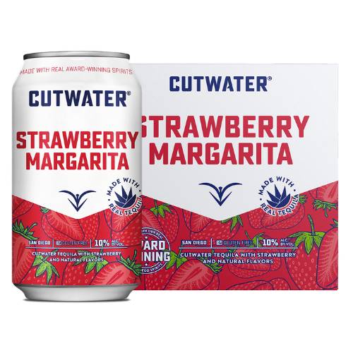 Order Cutwater Strawberry Margarita - 12 oz Cans/4 Pack food online from Bottle Shop & Spirits store, Los Alamitos on bringmethat.com