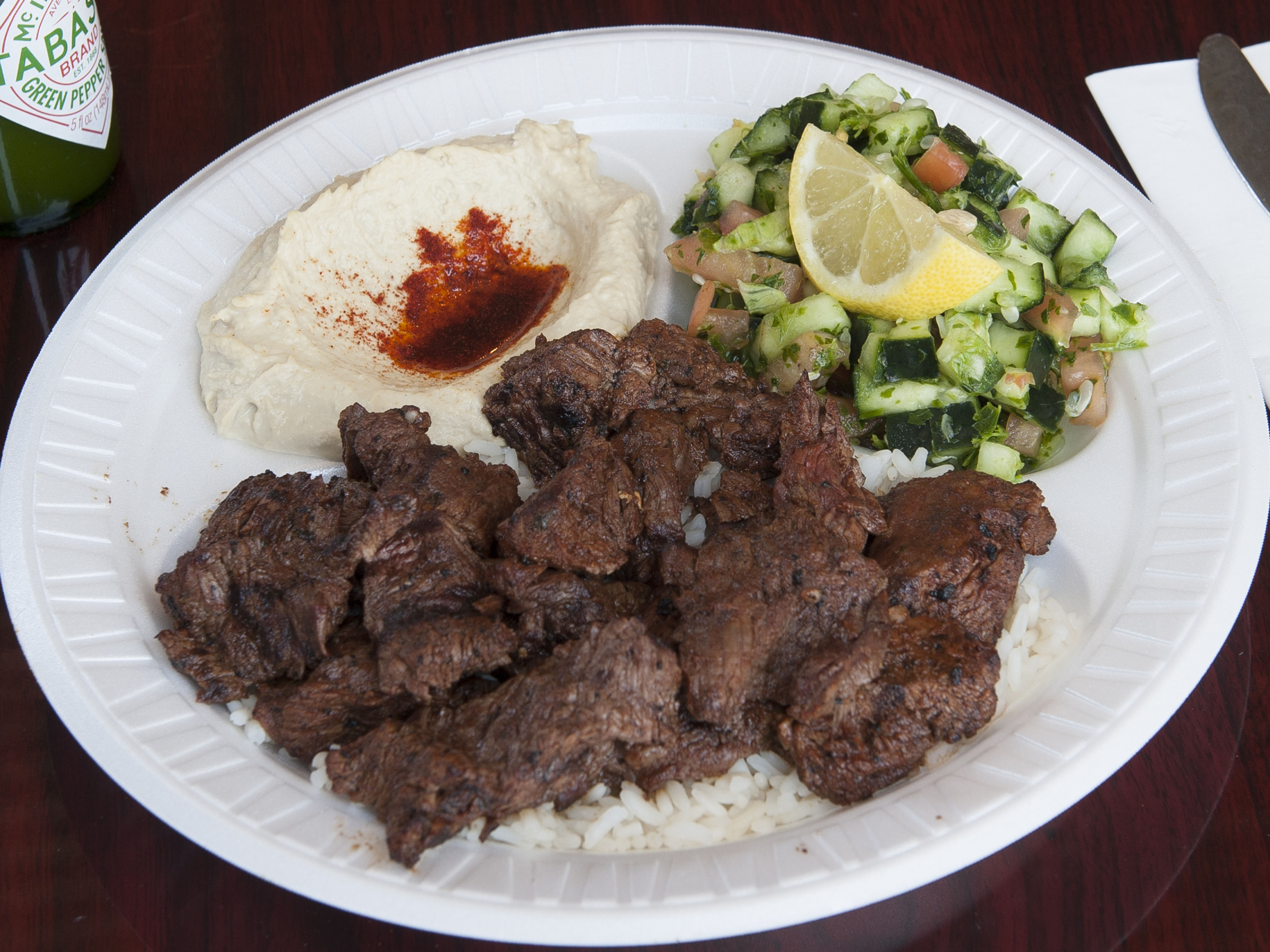 Order Beef Kafta Plate food online from The Pita Kitchen store, Sherman Oaks on bringmethat.com