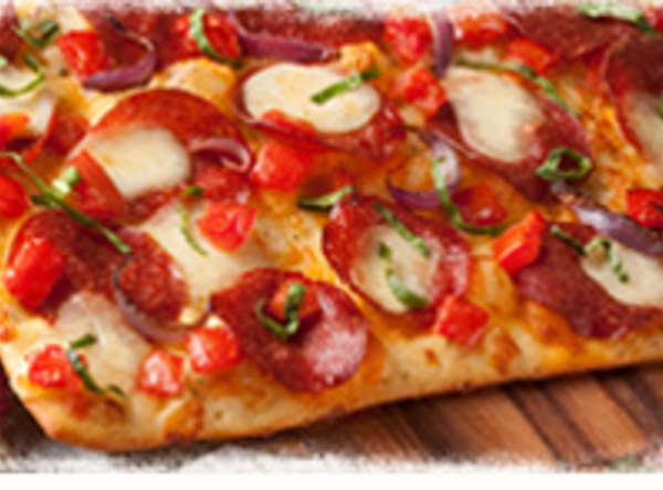 Order Pepperoni Artisan Flatbread food online from Round Table Pizza store, Pacifica on bringmethat.com