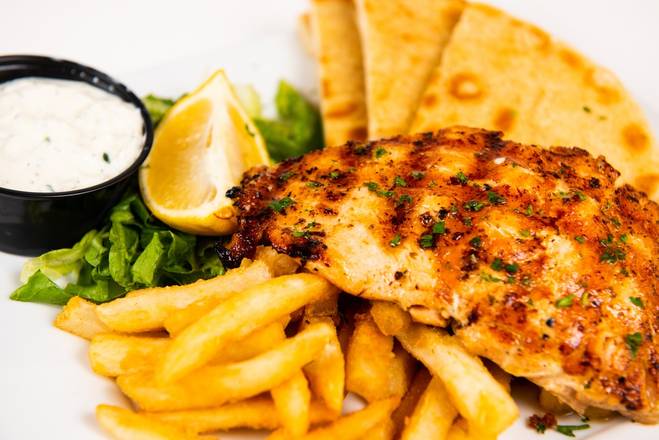 Order Grilled Salmon food online from The Big Greek Cafe store, Silver Spring on bringmethat.com