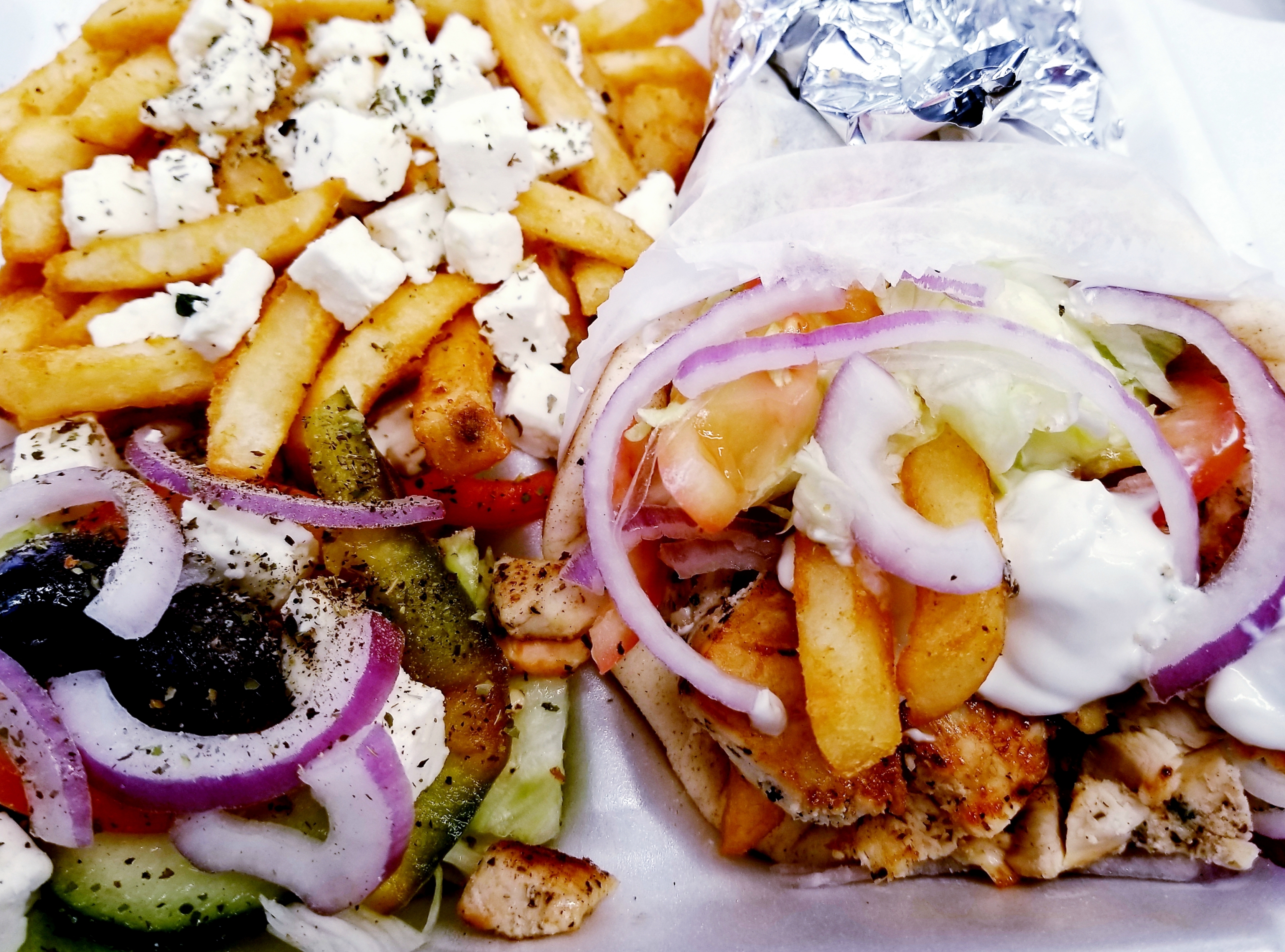 Order Chicken Souvlaki Platter food online from The Greek Express store, West Chester on bringmethat.com