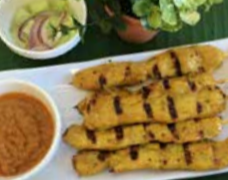 Order 15. Chicken Satay food online from Wood Cafe Thai Cuisine store, Fullerton on bringmethat.com