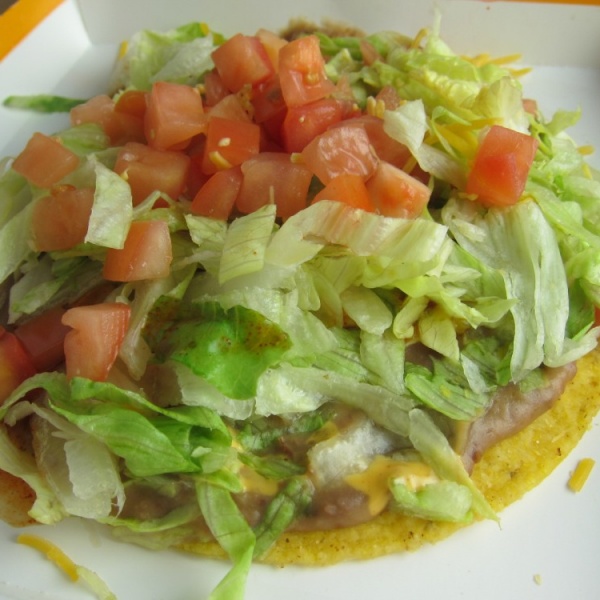 Order Bean Tostada food online from Liticker's Mexican Grill store, San Diego on bringmethat.com