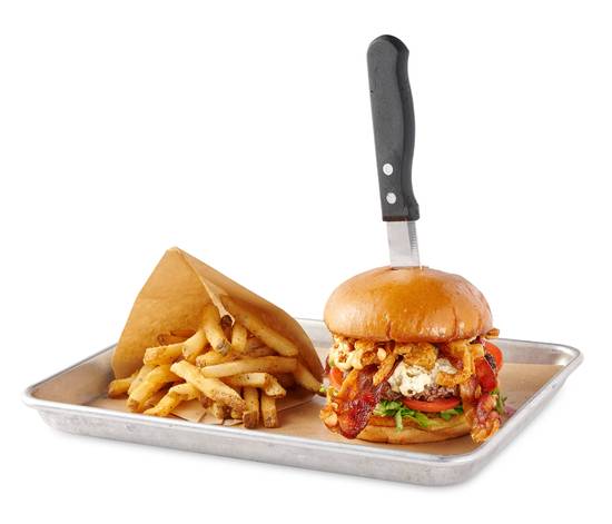 Order Bacon Bleu Burger food online from Boomerjack's Grill & Bar store, Dallas on bringmethat.com