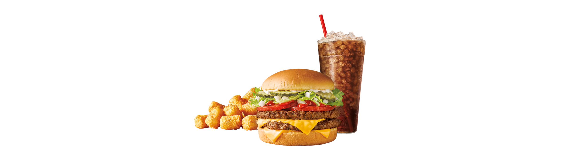 Order SuperSONIC Double Cheeseburger Combo food online from Sonic store, Kansas City on bringmethat.com
