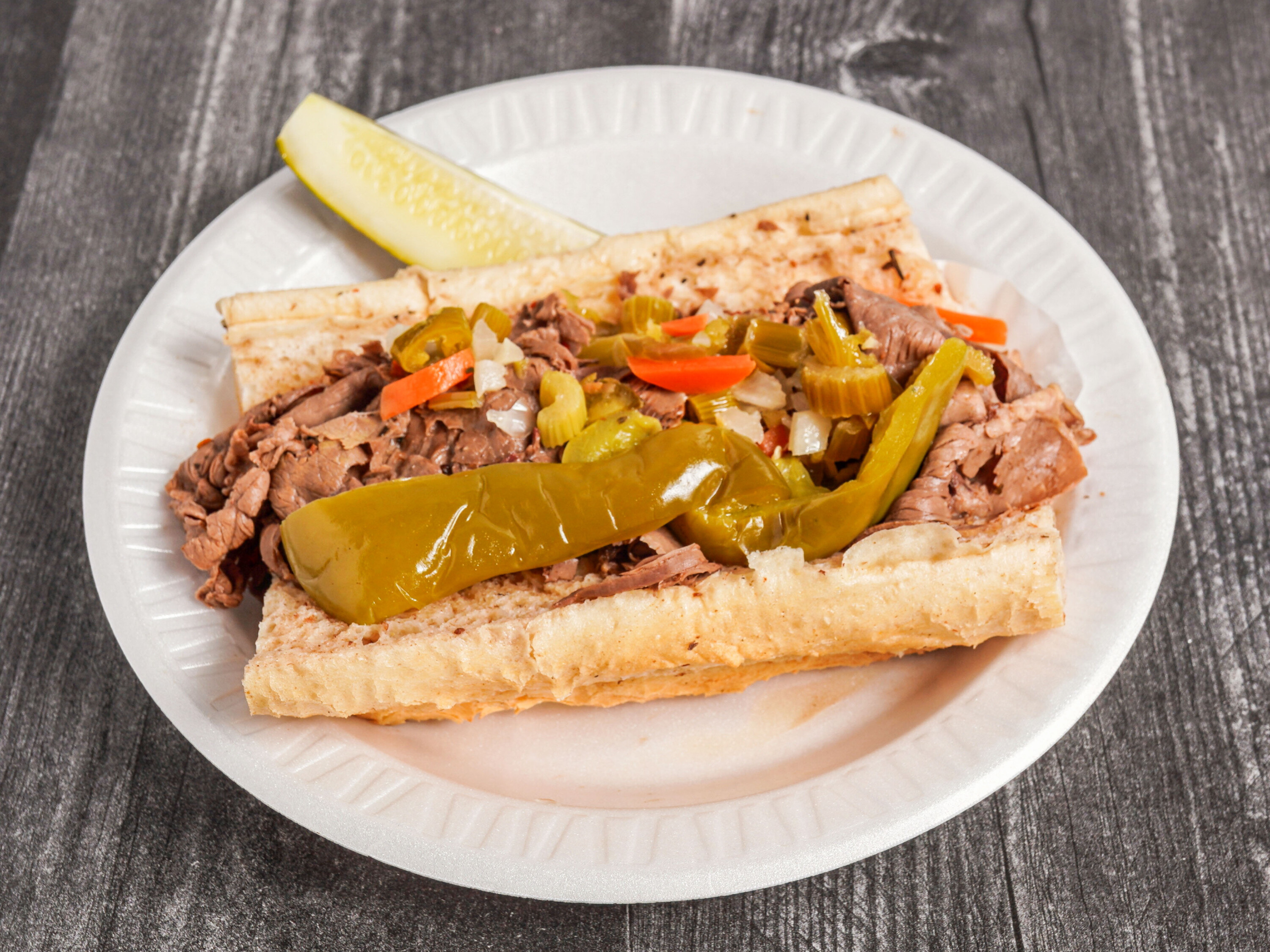 Order Italian Beef Sandwich food online from Jeff's Red Hots store, Chicago on bringmethat.com