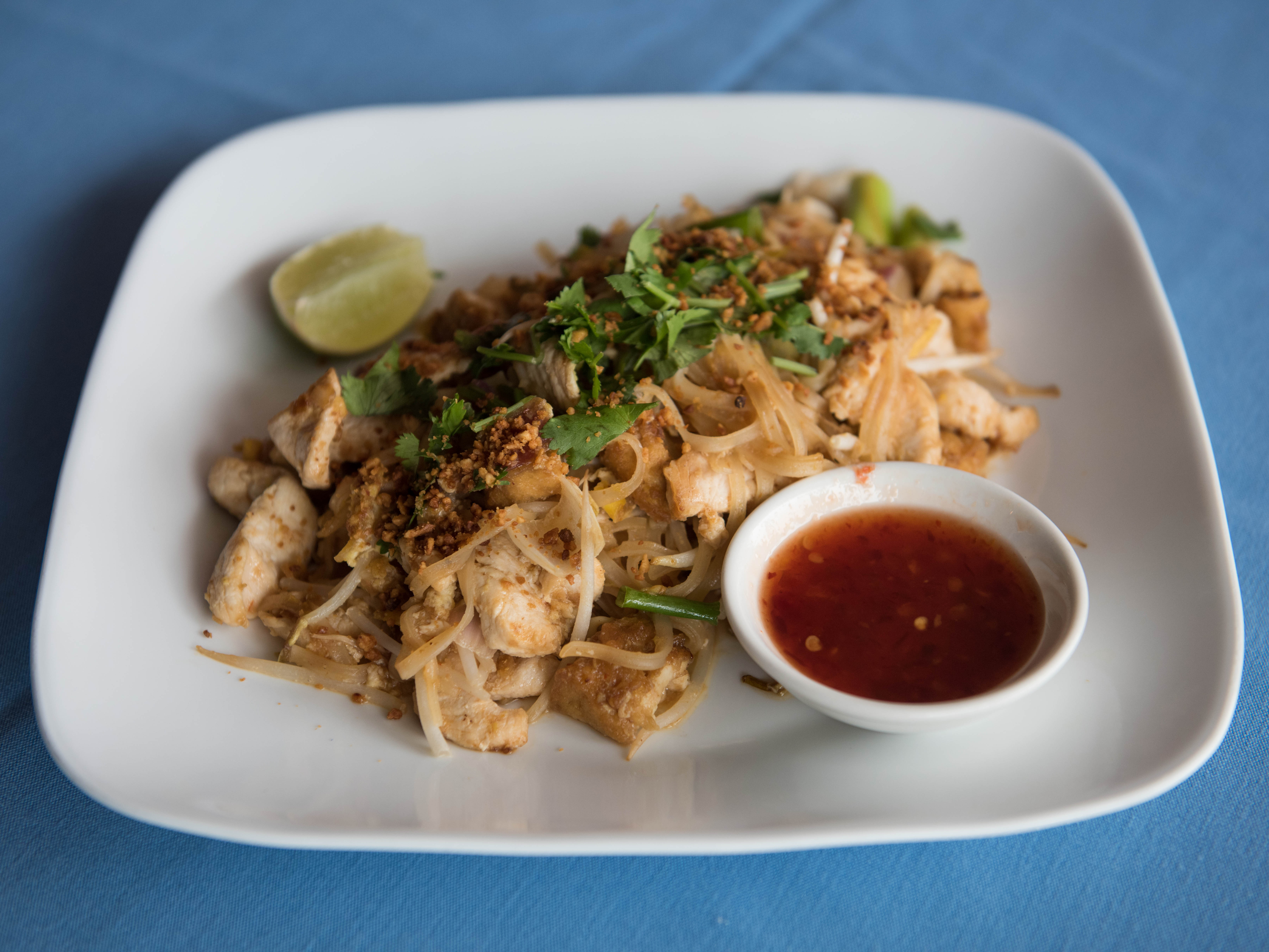 Order Pad Thai Chicken Noodle food online from Thai Lanna Restaurant store, Houston on bringmethat.com