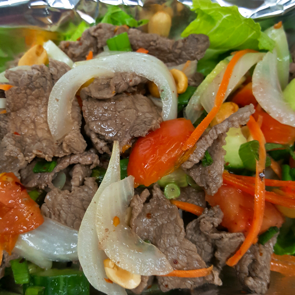 Order Beef Salad food online from Kaow Thai Cuisine store, Beaverton on bringmethat.com