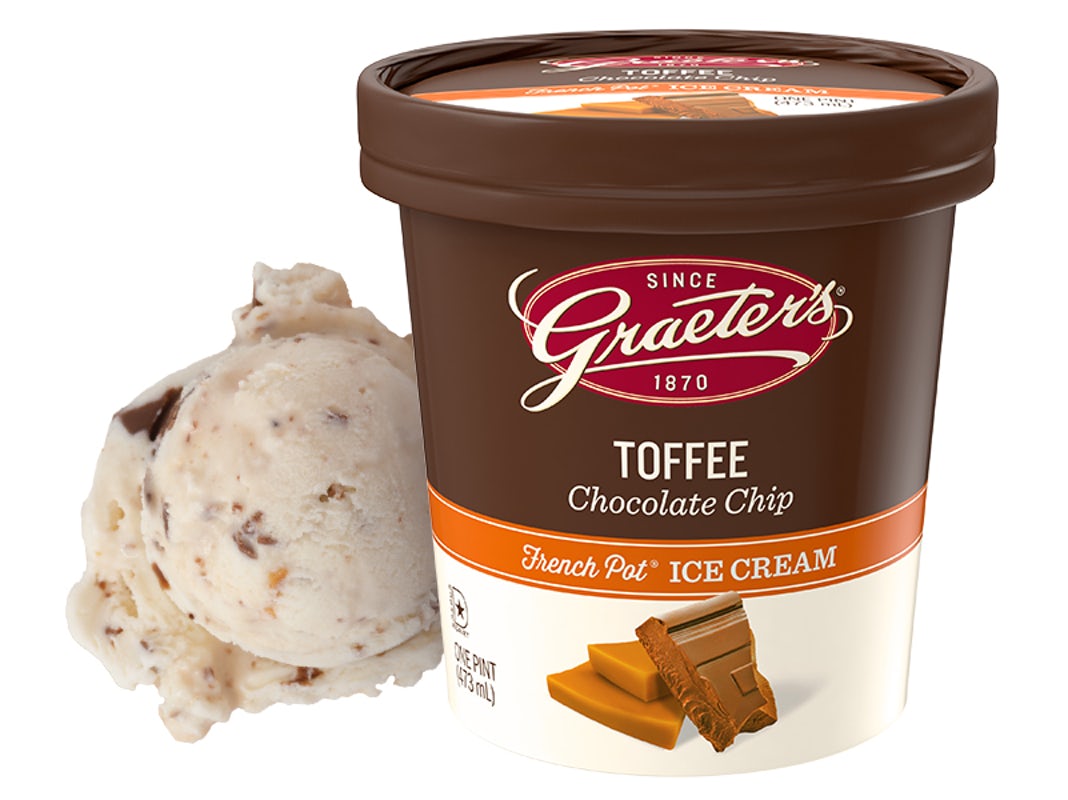 Order Toffee Chocolate Chip Pint food online from Graeters store, Cincinnati on bringmethat.com
