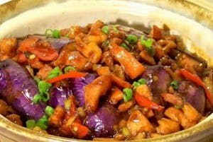 Order Salted Fish Chicken Eggplant 鱼香鸡粒茄子 food online from Fine China store, Lansing on bringmethat.com