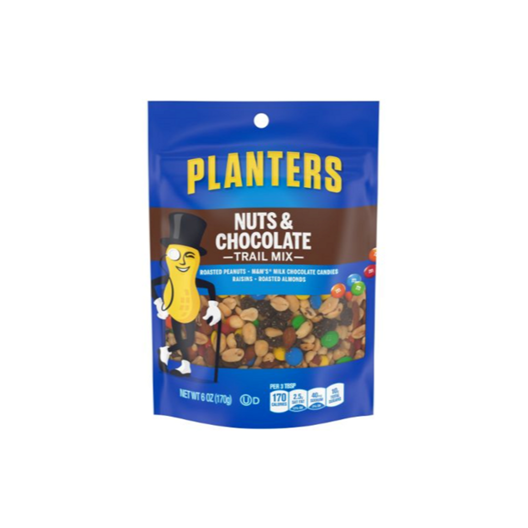 Order Planters Peanut Butter Trail Mix & Nut Chocolate 6 Oz food online from Rebel store, Las Vegas on bringmethat.com
